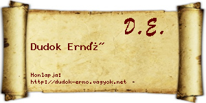 Dudok Ernő névjegykártya